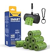PawView Dog Poop Bags Rolls with Retractable Poop Bag Holder, Leak Proof and Extra Thick Lavender...