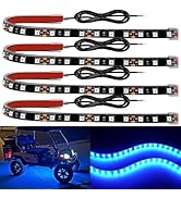 YM E-Bright 4Pcs Led Strip Lights for Car, 12inch Waterproof IP68 Car Underglow Strip Lights Deco...