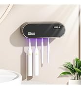 Multi-Function Toothbrush Holder, Electric Toothbrush Holders with Smart Drying &amp; Cleaning, Recha...