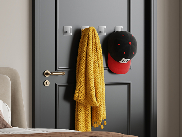 Bedroom door hooks for caps, scarves and clothes, convenient storage for everyday items