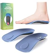 Plantar Fasciitis Relief Heel Inserts - Welnove 3/4 Length Heel Pain Relief Insert for Flat Feet,...