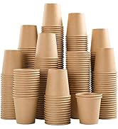 SIUQ 400 Pack 3 oz Kraft Paper Cups, Disposable Bathroom Cups, Mini Mouthwash Cups, Hot/Cold Beve...