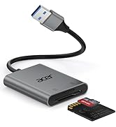 Acer SD Card Reader, USB A 3.0 to Micro Memory Card Reader, Aluminum Dual Slot SD to USB Adapter ...