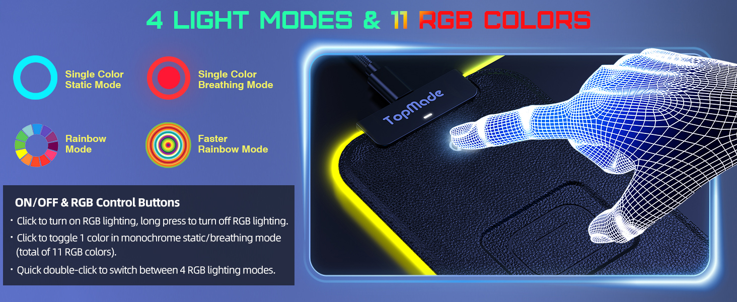 4 light modes &amp;amp; 11 rgb colors