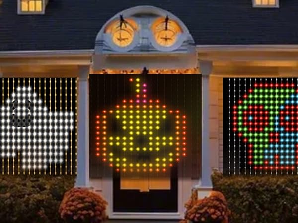 halloween curtain lights