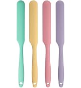 4 Pcs Silicone Jar Spatula Set - Long Handle Sourdough Scraper, Skinny Spatula for Jars, Bottles,...