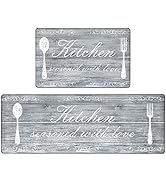 Pauwer Anti Fatigue Kitchen Mats Set of 2 Farmhouse Kitchen Rugs Non Skid Washable, Cushioned Kit...