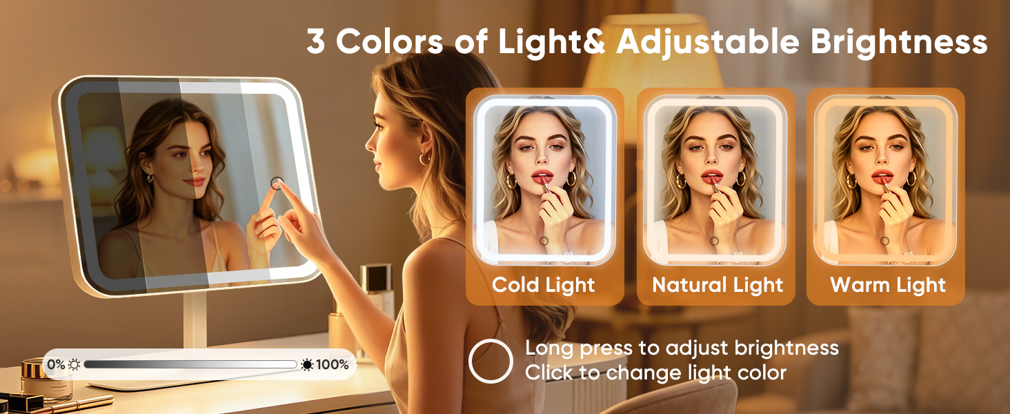rechargeable mirror with lights