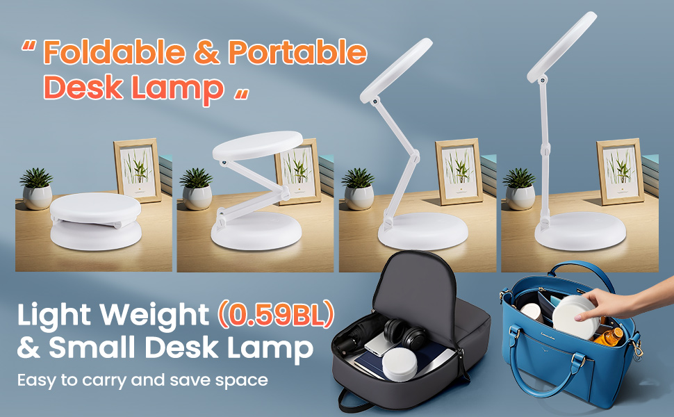 Desk Lamp for College Dorm Room Battery Powered Lights Rechargeable Cordless Table Lamp Dorm Reading