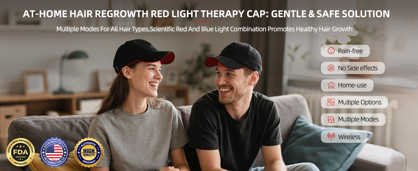 At-Home Hair Regrowth Red Light Therapy Cap Gentle &amp;amp;amp; Safe Solution
