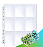 ABLY 540 Pockets Double-Sided Trading Card Pages Sleeves 9-Pocket Clear Plastic Game Card Protect...