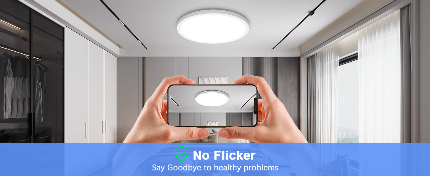super bright withe flat lighting for ceiling no dizzy no flicker