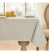Softalker Vinyl Tablecloth Rectangle, Outdoor 100% Waterproof Oil Proof Plastic Table Cloth, Heav...