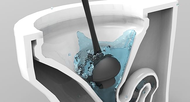 MR.SIGA Toilet Plunger and Bowl Brush Combo for Bathroom Cleaning, Black, 1 Set