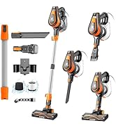 TC-JUNESUN 23Ft Corded Vacuum Cleaner, 600W Powerful Self-Standing Stick Vacuum for Home with 20K...