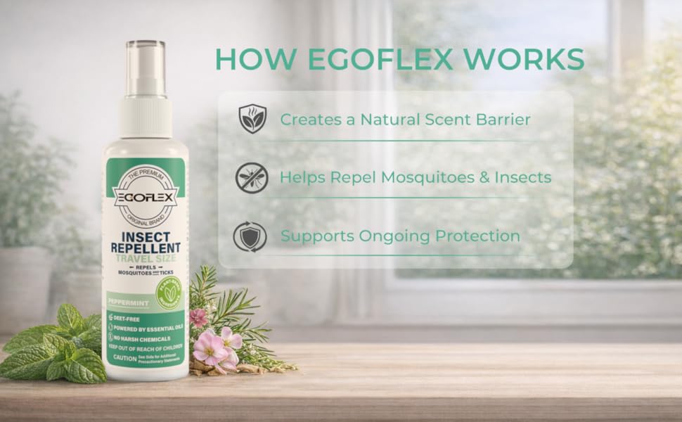 Natural insect repellent forms scent barrier to help repel mosquitoes and insects