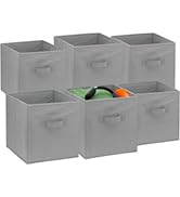 Handy Laundry Foldable Cube Storage Bins - 6 Pack - Decorative Fabric Storage Cubes are Collapsib...