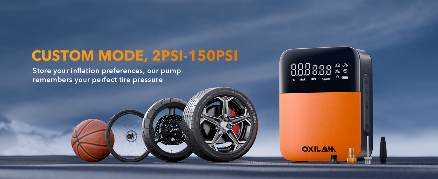 OXILAM C1 Tire Inflator Portable Air Compressor