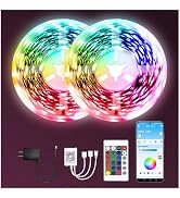 dalattin Led Lights for Bedroom 130ft(2 Rolls of 65.6ft), Led Lights with Remote&amp;App Control, Col...