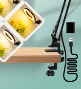 KMDES 12X Magnifying Glass with Light, Ultra Long 3 Section Swing Arm LED Desk Lamp with Large Cl...