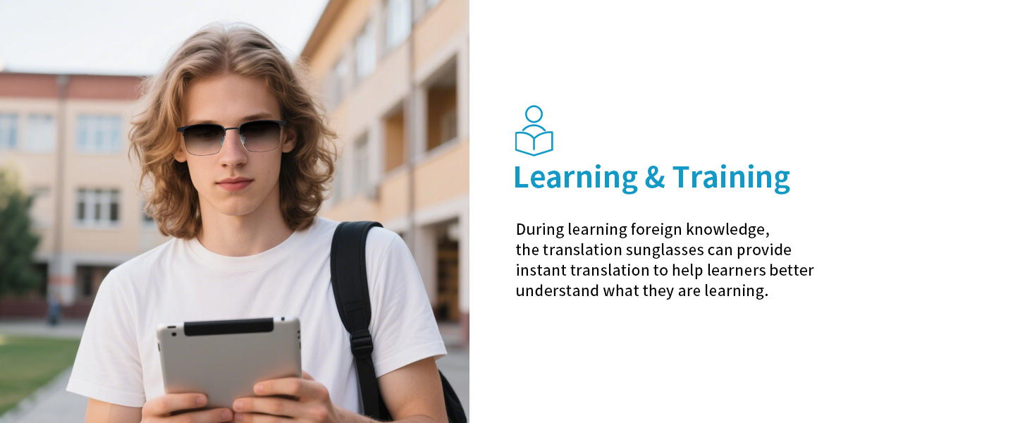 Smart AI translation glasses for men &amp;amp; women, photochromic glasses perfect for learning &amp;amp; training