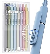 InkSlick 8 Pcs Black Ballpoint Pens - 1mm Medium Point Black Ink Pens | Smooth Writing Ball Point...