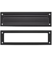 khtumeware Matte Black 13 inch 1-Pack Solid Brass Mail Slot with Solid Brass Internal Frame is We...
