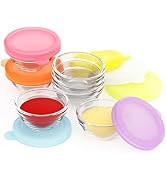 VOLCANOES CLUB Salad Dressing Container To Go - 7×1.3oz Mini Glass Food Storage Condiment Contain...