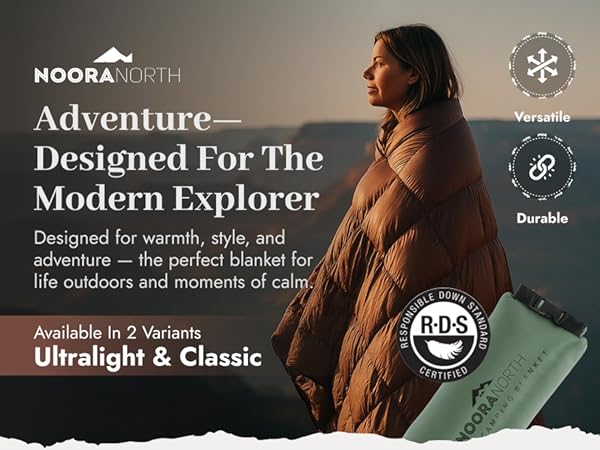 Noora North down blankets - design for the modern explorer