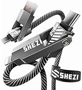 SHEZI Upgraded 240W 5FT USB C Lightning Cable, 4-in-1 Nylon Braided Fast Charging iPhone iPad Cha...