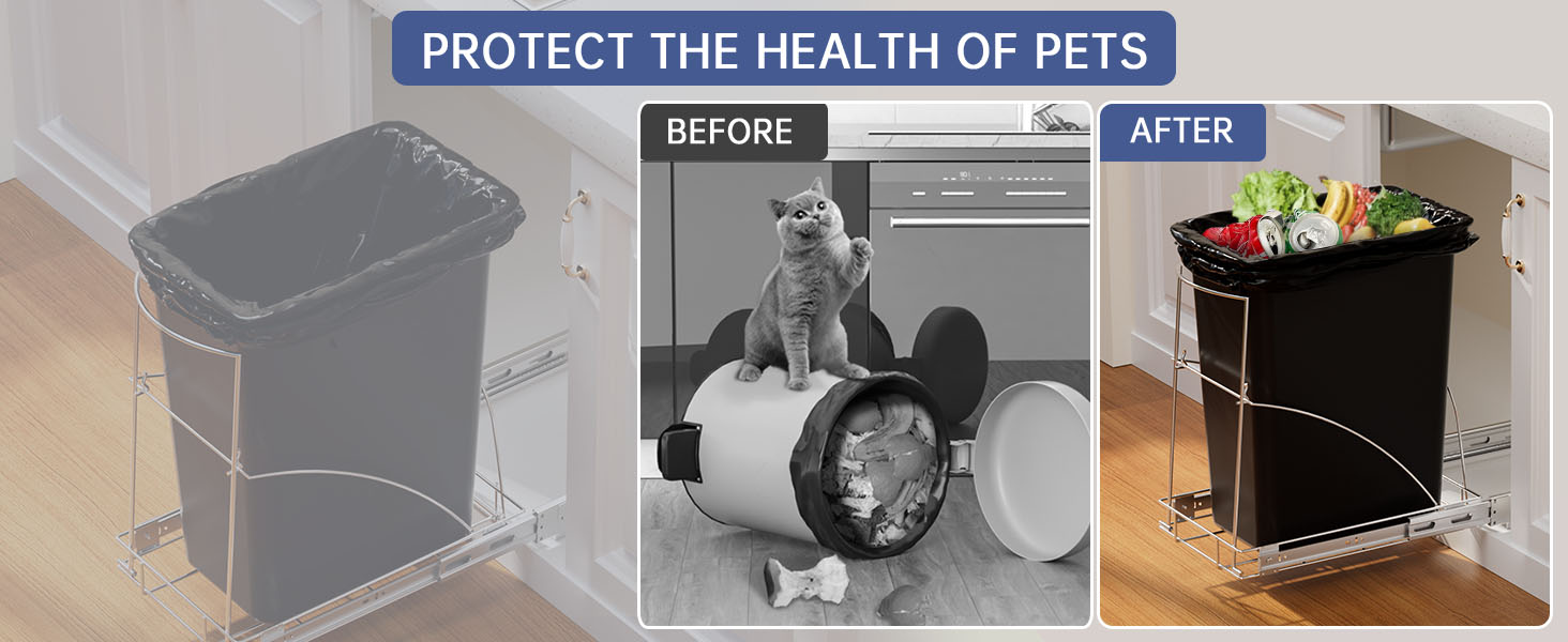 Under sink trash can pull out kit