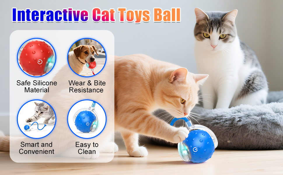 Interactive Dog Toy Ball with Birdsong,Rechargeable Smart Automatic Rolling Electric Dog Ball Toy