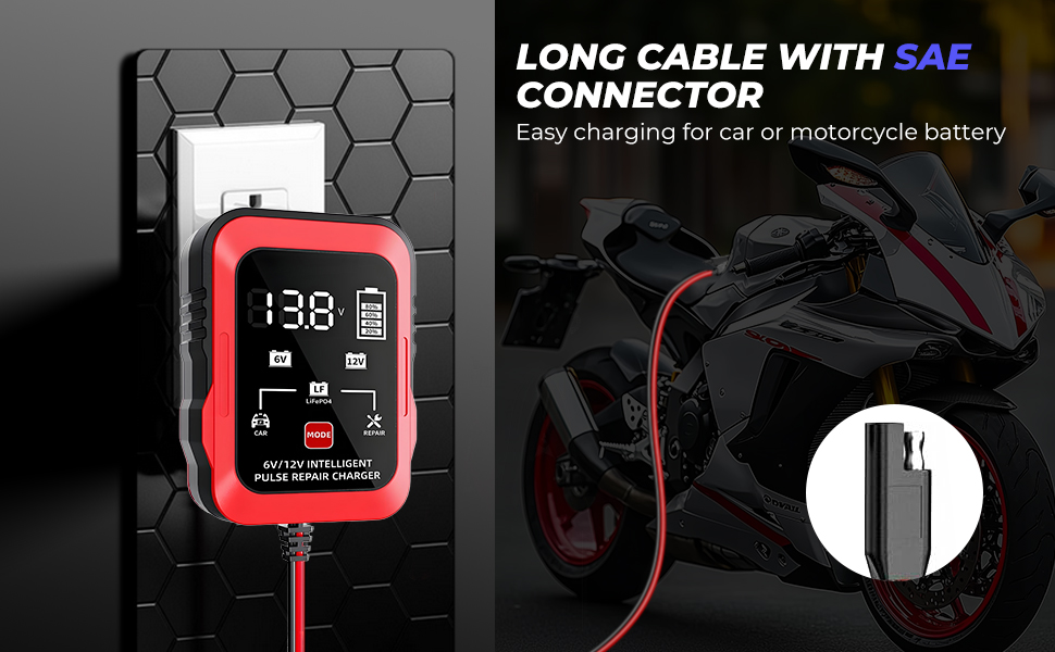 sae motorcyle battery charger