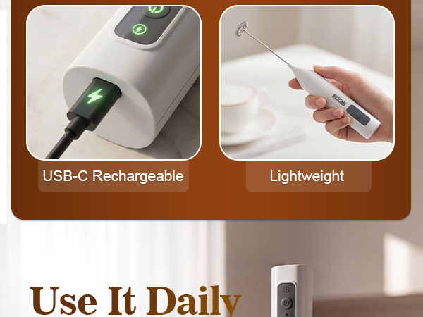 Rechargeable Milk Frother Handheld