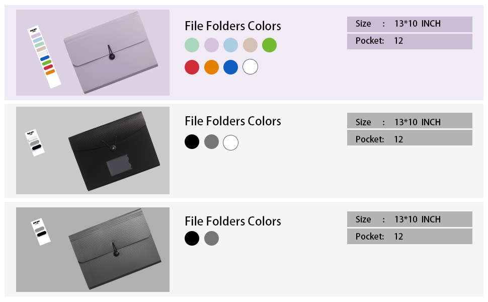 Expanding File Folder File Organizer 13 Pockets