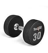Yes4All Urethane Dumbbells with Anti-Slip Knurled Handle 5-50LBS for Muscle Building - Sold Indiv...