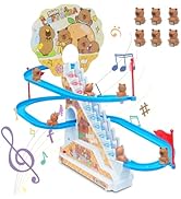 FortiTrust Step 2 Roller Coaster Toys for Toddlers, Climbing Stairs Slide Toy Set with Flashing L...