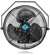 Tornado 12 Inch Outdoor Rated IPX4 Water-Resistant High Velocity Metal Industrial Wall Mount Fan ...