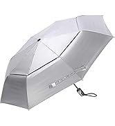 G4Free UPF 50+ UV Protection Travel Umbrella 42/46 Inch Windproof Silver Coating Sun Blocking Umb...