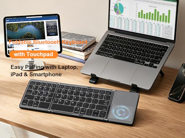 Foldable Keyboard with Touchpad