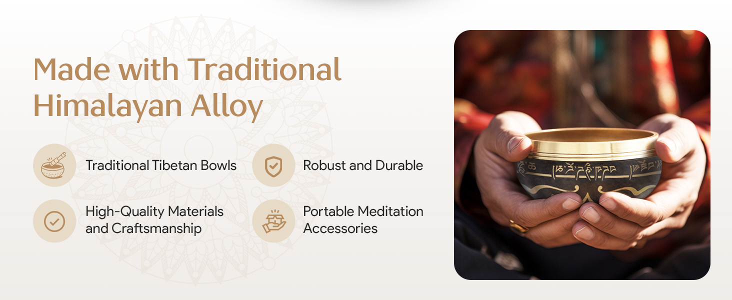 Durable meditation bowl crafted from traditional Himalayan metals
