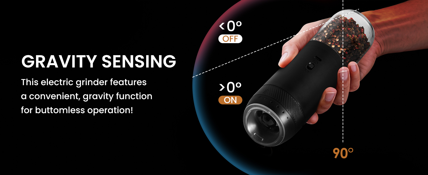 electric pepper and salt grinder gravity salt and pepper grinder auto salt and pepper grinder set