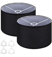 PATIKIL Drum Lamp Shades for Table Lamps 12"x12"x8" Linen Lampshade Set of 2 Easy Assembly Lamp S...