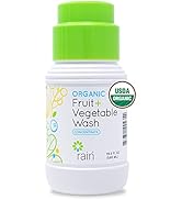 Rain Organic Fruit and Vegetable Wash All Natural Veggie Produce Cleaner for Safe Clean Eating, B...