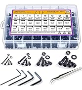 ZTF 840PCS M2 M3 M4 M5 Socket Head Cap Screws Nuts Assortment Kit with Storage Box, 12.9 Grade Al...