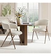 COLAMY Dining Chairs Set of 2, Modern Fabric Upholstered Dining Room Kitchen Side Chairs with Iro...