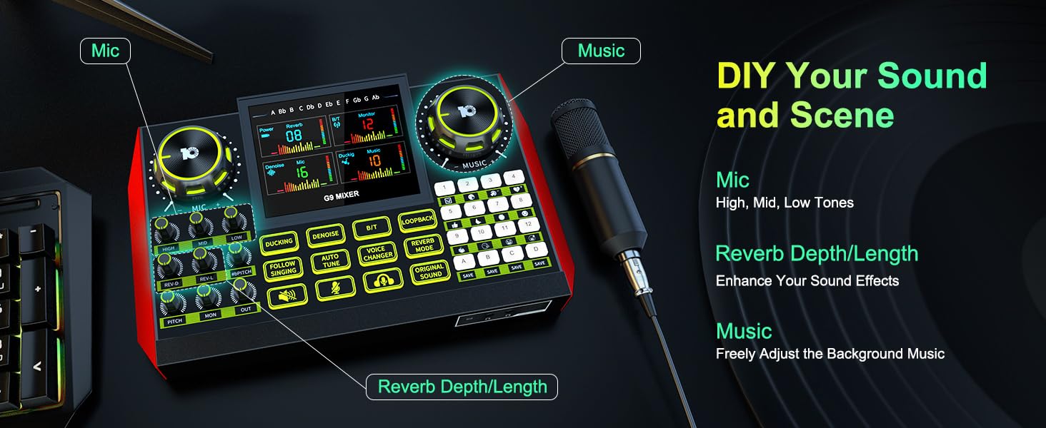 sound effects board gaming audio mixer bluetooth mixer