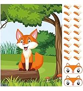 NEBURORA Pin The Tail on The Fox Party Game with 30 Tails for Forest Farm Birthday Christmas Part...