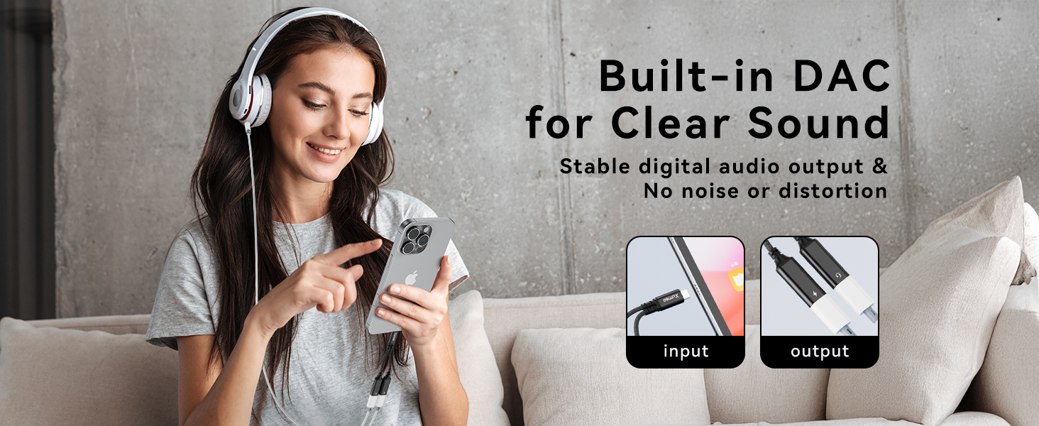Built-in DAC for clear sound