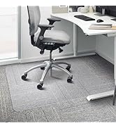 Clear Chair Mat - Shipped Flat, QQpony 36"x48" Chair Mat for Carpeted Floors, Heavy Duty Computer...